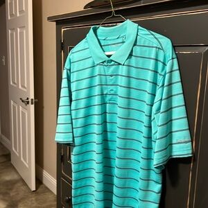 Walter Hagen, essentials, green and black collared shirt